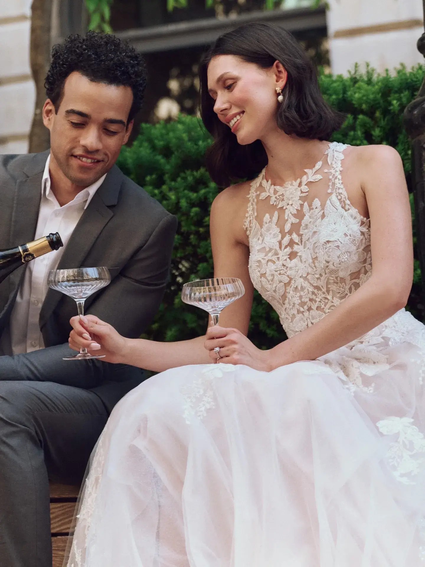 Chic and Covered: The Beauty of High-Neck Wedding Dresses Image