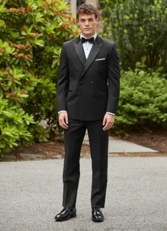 Thomas Brothers 520 - Black Scott Double Breast Tuxedo #0 Black thumbnail
