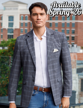 Thomas Brothers Grey Metro Plaid Sportscoat (Rent or Buy) #0 Grey thumbnail