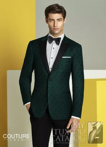 Thomas Brothers PM1046 - Green Paisley Chase Tuxedo #0 Green thumbnail