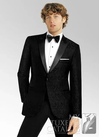 Thomas Brothers PM1048 - Black Paisley Chase Tuxedo #0 Black thumbnail