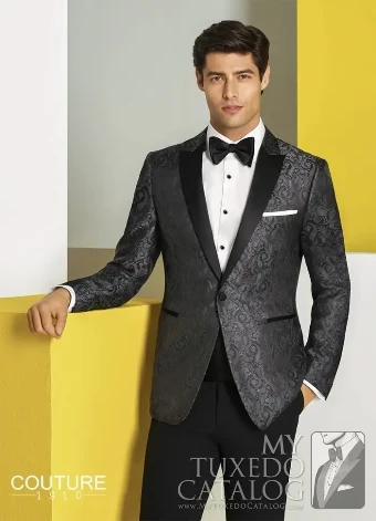 Thomas Brothers PM1049 - Charcoal Paisley Chase Tuxedo #0 Charcoal thumbnail