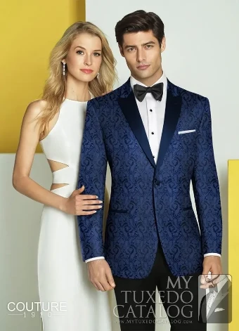 Thomas Brothers PM1050 - Navy Paisley Chase Tuxedo #0 Navy thumbnail