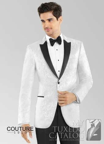 Thomas Brothers PM1062 - White Paisley Chase Tuxedo #0 White thumbnail